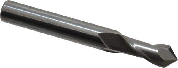 Melin Tool - 8mm Diam, 20mm LOC, 2 Flute, 90° Point Angle, Solid Carbide Drill Mill - Uncoated, 2-1/2" OAL, 8mm Shank Diam - USA Tool & Supply