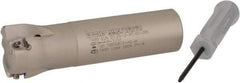Iscar - 1-1/4" Cut Diam, 0.315" Max Depth of Cut, 1" Shank Diam, 4" OAL, Indexable Square Shoulder Helical End Mill - T490 LN.T 0804 Inserts, Weldon Shank, 90° Lead Angle, Through Coolant, Series Helitang - USA Tool & Supply