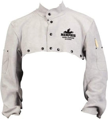MCR Safety - Size 2XL, Cape Sleeves Only/Detachable Bib Not Included - Leather, 47.79 oz, Gray - USA Tool & Supply
