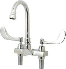 Speakman - Wrist Blade Handle, Centerset Bathroom Faucet - Two Handle, Internal Drain, Gooseneck Spout - USA Tool & Supply