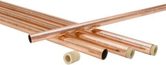 Mueller Industries - 10' Long, 1/2" OD x 3/8" ID, Grade C12200 Copper Nitrogenized Tube - 0.035" Wall Thickness, 0.198 Ft/Lb - USA Tool & Supply