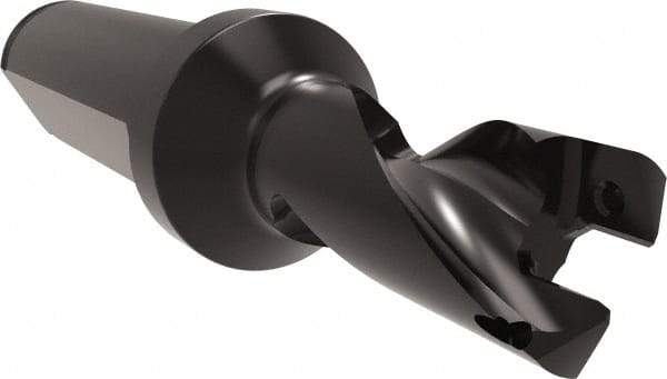 Allied Machine and Engineering - Series 14, 14 to 15mm Diam, 3/4" Diam Straight Shank with Flange, Helical Flute Spade Drill - 11/16" Max Depth, 1-3/4" Body Length, 3-25/32" OAL, Short Length, Through Coolant - USA Tool & Supply