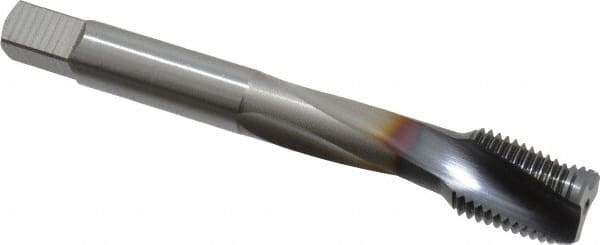 OSG - 1/2-20 UNF 3 Flute 2B Modified Bottoming Spiral Flute Tap - Powdered Metal, TiCN Finish, 3-3/8" OAL, Right Hand Flute, Right Hand Thread, H5, Series EXOTAP - USA Tool & Supply