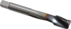 OSG - 1/2-20 UNF 3 Flute 2B Modified Bottoming Spiral Flute Tap - Powdered Metal, TiCN Finish, 3-3/8" OAL, Right Hand Flute, Right Hand Thread, H5, Series EXOTAP - USA Tool & Supply