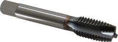 OSG - 5/8-11 UNC, 3 Flute, TiCN Finish, Vanadium High Speed Steel Spiral Point Tap - Plug Chamfer, Right Hand Thread, 3-13/16" OAL, 1-13/16" Thread Length, 0.48" Shank Diam, 2B Class of Fit, Series 300 - Exact Industrial Supply