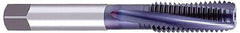 OSG - 5/8-18 UNF 4 Flute 2B Modified Bottoming Spiral Flute Tap - Powdered Metal, TiCN Finish, 3-13/16" OAL, Right Hand Flute, Right Hand Thread, H5, Series EXOTAP - USA Tool & Supply