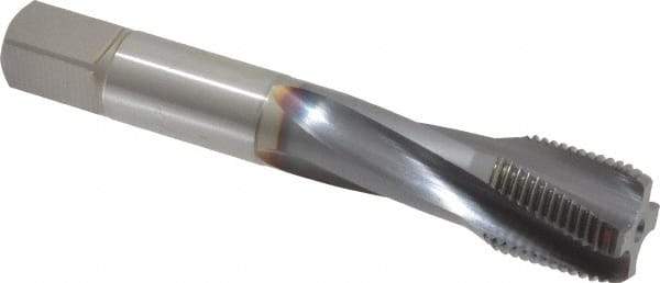 OSG - 3/4-16 UNF 4 Flute 3B Modified Bottoming Spiral Flute Tap - Powdered Metal, TiCN Finish, 4-1/4" OAL, Right Hand Flute, Right Hand Thread, H3, Series EXOTAP - USA Tool & Supply