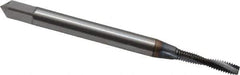 OSG - #2-56 UNC 2 Flute 2B Modified Bottoming Spiral Flute Tap - Powdered Metal, TiCN Finish, 1-3/4" OAL, Right Hand Flute, Right Hand Thread, H2, Series EXOTAP - USA Tool & Supply
