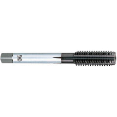 OSG - 1/2-13 UNC, 3 Flute, TiCN Finish, Powdered Metal Spiral Point Tap - Plug Chamfer, Right Hand Thread, 3-3/8" OAL, 1-21/32" Thread Length, 0.367" Shank Diam, 3B Class of Fit, Series 312 - Exact Industrial Supply