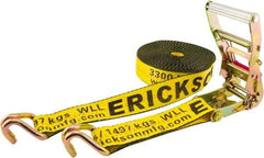 Erickson Manufacturing - 40' Long x 2" Wide, 10,000 Lb Basket Capacity, Polyester & Steel Web Sling - Yellow - USA Tool & Supply