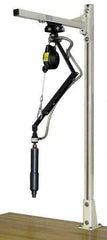 Qualtech - 0.9 to 2.3 kg Holding Capacity, 2 to 5 Lbs. Holding Capacity, Torque Arm with Swing Jib - 18 to 25 (Telescoping Arm) and 9 (Fixed Arm) Inch Long, 5 Ft. High, Rail Mount, Tool Balancer Included - USA Tool & Supply