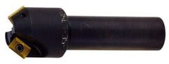 Kyocera - 5° Lead Angle, 1" Max Cut Diam, 1" Min Cut Diam, 0.586" Max Depth of Cut, Indexable Chamfer and Angle End Mill - 2 Inserts, XPMT 15T3.. Insert Style, 3.15" Overall Length, Straight Shank - USA Tool & Supply