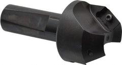 Kyocera - 35° Lead Angle, 1" Max Cut Diam, 1" Min Cut Diam, 0.472" Max Depth of Cut, Indexable Chamfer and Angle End Mill - 2 Inserts, XPMT 15T3.. Insert Style, 3.15" Overall Length, Straight Shank - USA Tool & Supply