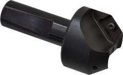 Kyocera - 37.5° Lead Angle, 1" Max Cut Diam, 1" Min Cut Diam, 0.456" Max Depth of Cut, Indexable Chamfer and Angle End Mill - 2 Inserts, XPMT 15T3.. Insert Style, 3.15" Overall Length, Straight Shank - USA Tool & Supply