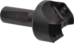 Kyocera - 41° Lead Angle, 1" Max Cut Diam, 1" Min Cut Diam, 0.433" Max Depth of Cut, Indexable Chamfer and Angle End Mill - 2 Inserts, XPMT 15T3.. Insert Style, 3.15" Overall Length, Straight Shank - USA Tool & Supply