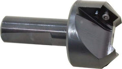 Kyocera - 45° Lead Angle, 1" Max Cut Diam, 1" Min Cut Diam, 0.4" Max Depth of Cut, Indexable Chamfer and Angle End Mill - 2 Inserts, XPMT 15T3.. Insert Style, 3.15" Overall Length, Straight Shank - USA Tool & Supply