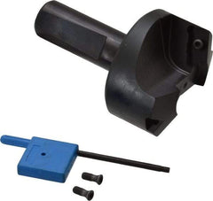 Kyocera - 70° Lead Angle, 1" Max Cut Diam, 1" Min Cut Diam, 0.193" Max Depth of Cut, Indexable Chamfer and Angle End Mill - 2 Inserts, XPMT 15T3.. Insert Style, 3.15" Overall Length, Straight Shank - USA Tool & Supply
