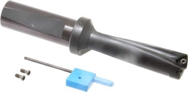 Kyocera - 2.15" Max Drill Depth, 3xD, 23/32" Diam, Indexable Insert Drill - 2 Inserts, 3/4" Shank Diam, Whistle Notch Shank - USA Tool & Supply