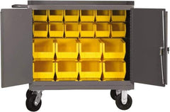 Durham - 2,000 Lb Capacity, 24" Wide x 36" Long x 40-1/2" High Mobile Cart - 2 Door, Steel, 2 Rigid/2 Swivel Casters - USA Tool & Supply