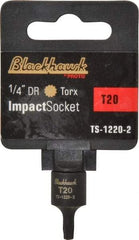 Blackhawk by Proto - 1/4" Drive, T20 Impact Torx Bit Socket - 1-3/16" OAL - USA Tool & Supply