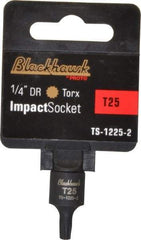 Blackhawk by Proto - 1/4" Drive, T25 Impact Torx Bit Socket - 1-3/16" OAL - USA Tool & Supply