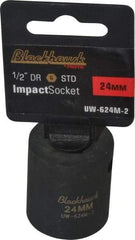 Blackhawk by Proto - 1/2" Drive 24mm Standard Impact Socket - 6 Points, 1-5/8" OAL - USA Tool & Supply