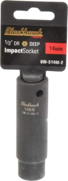 Blackhawk by Proto - 1/2" Drive 14mm Deep Impact Socket - 6 Points, 3-5/16" OAL - USA Tool & Supply