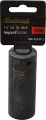 Blackhawk by Proto - 1/2" Drive 22mm Deep Impact Socket - 6 Points, 3-5/16" OAL - USA Tool & Supply