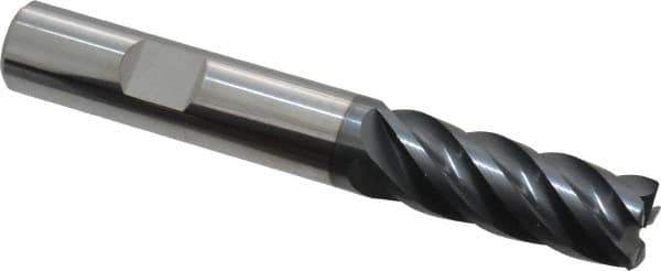 Iscar - 1/2", 5 Flute, Solid Carbide, Corner Chamfer End Mill - 3-1/2" OAL, 1-1/4" LOC - USA Tool & Supply
