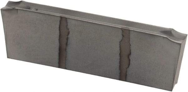 Iscar - DGN JS IC328 Grade, 0.0866" Cutting Width, Carbide Cutoff Insert - 0° Neutral Lead Angle, 0.0008" Cnr Rad, TiCN Coated, Double End - USA Tool & Supply