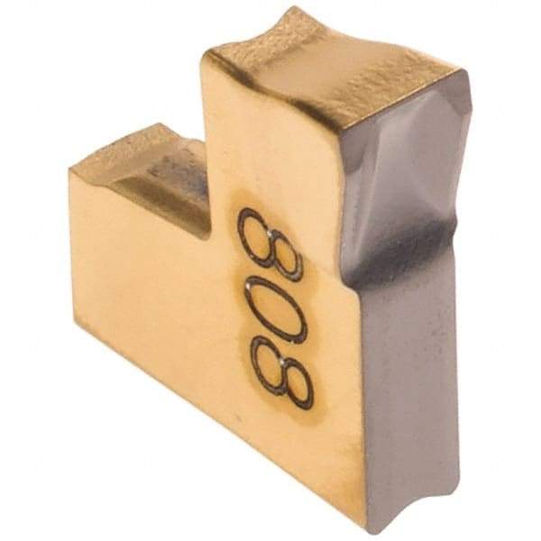 Iscar - TAG2.4 IC808 Grade, 0.0945" Cutting Width, Carbide Cutoff Insert - Neutral Lead Angle, 0.0063" Cnr Rad, TiAlN/AlTiN/TiN Coated, Single End - USA Tool & Supply
