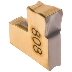 Iscar - TAG2.4 IC808 Grade, 0.0945" Cutting Width, Carbide Cutoff Insert - Neutral Lead Angle, 0.0063" Cnr Rad, TiAlN/AlTiN/TiN Coated, Single End - USA Tool & Supply