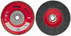 Camel Grinding Wheels - 60 Grit, 5" Disc Diam, 5/8-11 Center Hole, Type 27 Zirconia Alumina Flap Disc - 12,200 Max RPM, Poly Cotton Backing, Arbor Attaching System, Coated - USA Tool & Supply