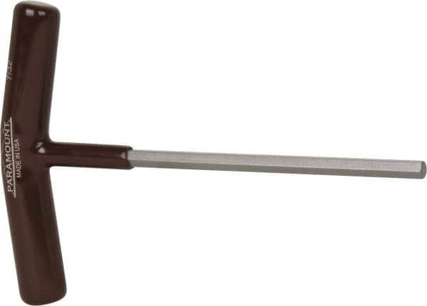 Paramount - 7/32" Hex, T-Handle Cushion Grip, Hex Key - 6" OAL, Steel, Inch System of Measurement - USA Tool & Supply