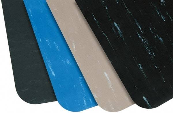 PRO-SAFE - 5' Long x 3' Wide, Dry Environment, Anti-Fatigue Matting - Blue Marbleized, Vinyl with Vinyl Sponge Base - USA Tool & Supply