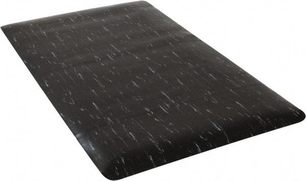PRO-SAFE - 5' Long x 3' Wide, Dry Environment, Anti-Fatigue Matting - Black Marbleized, Vinyl with Vinyl Sponge Base - USA Tool & Supply
