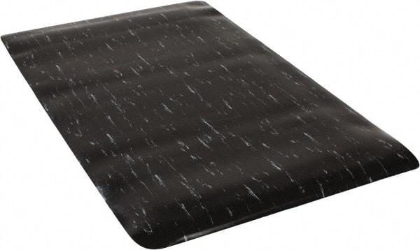 PRO-SAFE - 5' Long x 3' Wide, Dry Environment, Anti-Fatigue Matting - Black Marbleized, Vinyl with Vinyl Sponge Base - USA Tool & Supply