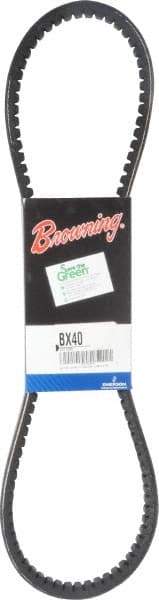 Browning - Section BX, 21/32" Wide, 43" Outside Length, Gripnotch V-Belt - Rubber Compound, Gripnotch, No. BX40 - USA Tool & Supply