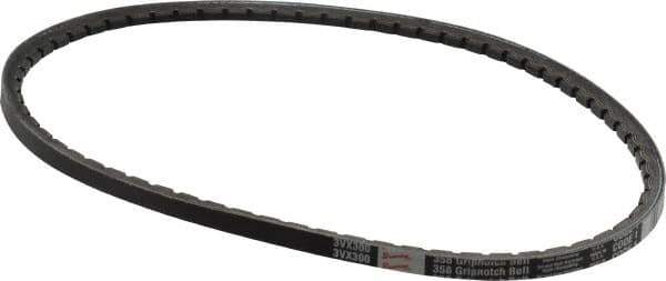 Browning - Section 3VX, 3/8" Wide, 30" Outside Length, Gripnotch V-Belt - Rubber Compound, 358 Gripnotch, No. 3VX300 - USA Tool & Supply