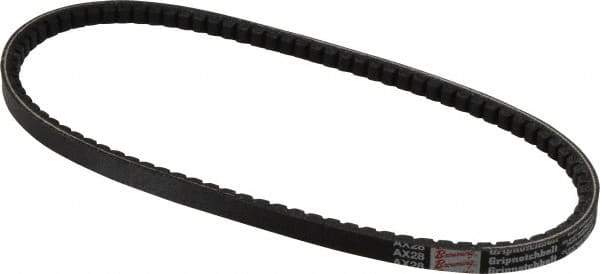 Browning - Section AX, 1/2" Wide, 30" Outside Length, Gripnotch V-Belt - Rubber Compound, Gripnotch, No. AX28 - USA Tool & Supply