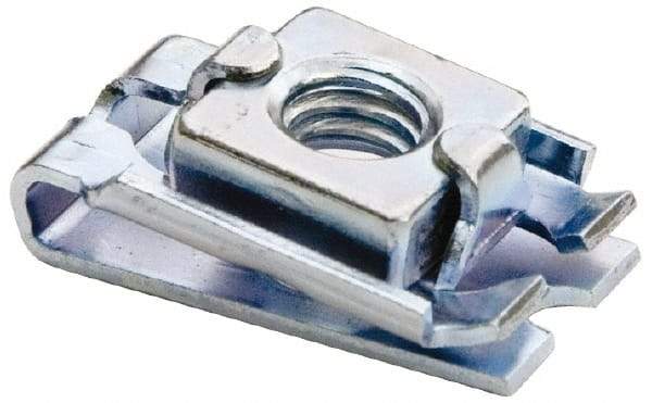 Made in USA - 5/16-18 Screw, 0.096 to 0.141" Thick, Spring Steel U Nut Retainer - 1/2" Center Edge, Zinc-Plated Finish - USA Tool & Supply