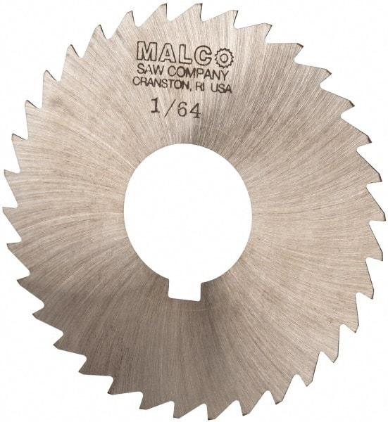 Made in USA - 3" Diam x 1/64" Blade Thickness x 1" Arbor Hole Diam, 34 Tooth Slitting and Slotting Saw - Arbor Connection, Right Hand, Uncoated, High Speed Steel, Concave Ground, Contains Keyway - USA Tool & Supply