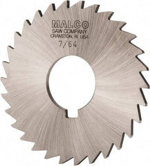 Made in USA - 3" Diam x 7/64" Blade Thickness x 1" Arbor Hole Diam, 30 Tooth Slitting and Slotting Saw - Arbor Connection, Right Hand, Uncoated, High Speed Steel, Concave Ground, Contains Keyway - USA Tool & Supply