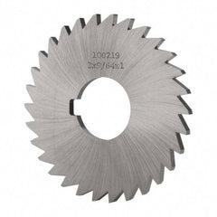 Made in USA - 3" Diam x 9/64" Blade Thickness x 1" Arbor Hole Diam, 30 Tooth Slitting and Slotting Saw - Arbor Connection, Right Hand, Uncoated, High Speed Steel, Concave Ground, Contains Keyway - USA Tool & Supply