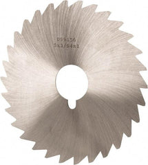 Made in USA - 5" Diam x 3/64" Blade Thickness x 1" Arbor Hole Diam, 40 Tooth Slitting and Slotting Saw - Arbor Connection, Right Hand, Uncoated, High Speed Steel, Concave Ground, Contains Keyway - USA Tool & Supply