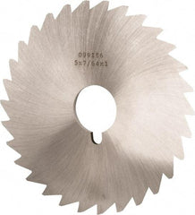 Made in USA - 5" Diam x 7/64" Blade Thickness x 1" Arbor Hole Diam, 40 Tooth Slitting and Slotting Saw - Arbor Connection, Right Hand, Uncoated, High Speed Steel, Concave Ground, Contains Keyway - USA Tool & Supply