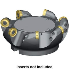 Kennametal - 125mm Cut Diam, 10mm Max Depth, 40mm Arbor Hole, 6 Inserts, RCGT 2006... Insert Style, Indexable Copy Face Mill - 15,000 Max RPM, 63mm High, Series KSRM - USA Tool & Supply