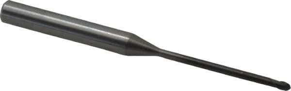 OSG - 3/32" Diam, 3/32" LOC, 2 Flute Solid Carbide Ball End Mill - WXL Finish, Single End, 3-1/8" OAL, 1/4" Shank Diam, Spiral Flute - USA Tool & Supply