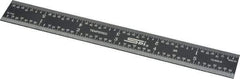 SPI - 6" Long, 1/64, 1/50, 1/32, 1/10" Graduation, Rigid Steel Rule - 3R Graduation Style, 3/4" Wide, Black, Black Chrome Finish - USA Tool & Supply