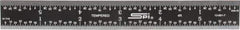 SPI - 6" Long, 1/64, 1/32, 1/16, 1/8" Graduation, Rigid Steel Rule - 4R Graduation Style, 3/4" Wide, Black, Black Chrome Finish - USA Tool & Supply